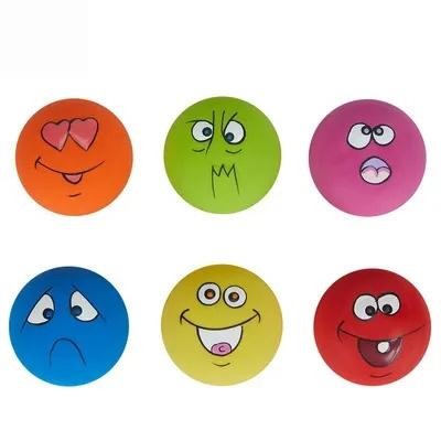 Custom pattern latex smiley face pet toy cat dog grinding teeth cleaning teeth biting toys cartoon vocal expression toys