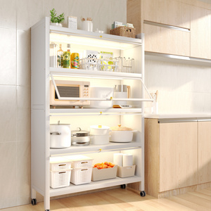 Dinning Buffets Sideboard Metal Kitchen Pantry Storage Cabinet Cupboard Shelf with Door Floor Type