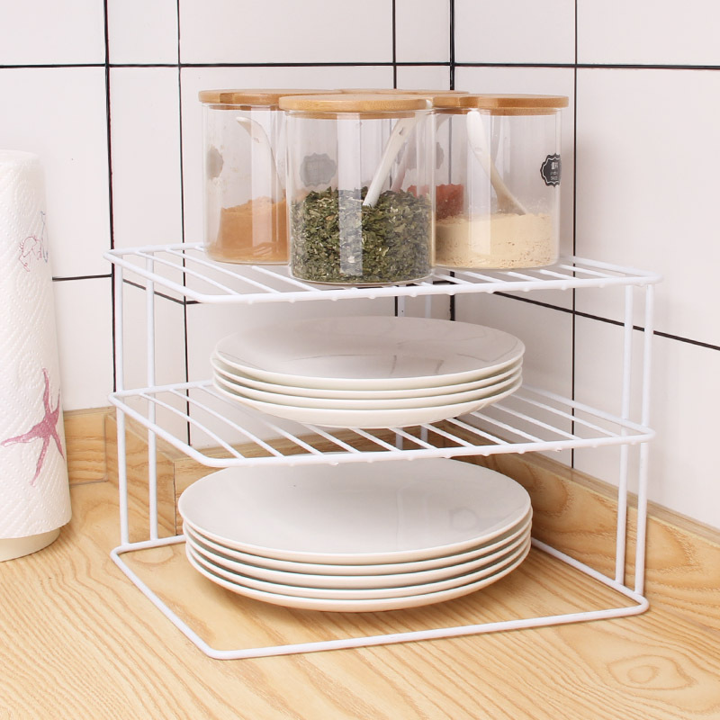 China Supplier Custom Hanging Tableware Kitchen Dish Storage Corner Rack