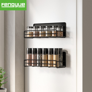 Moveable Metal Magnetic Fridge Storage Shelf Seasoning Holder Spice Racks for Refrigerator