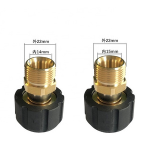 Pressure Washer Adapter, Metric M22 15mm Female Thread to M22 14mm Male Fitting,5000 PSI