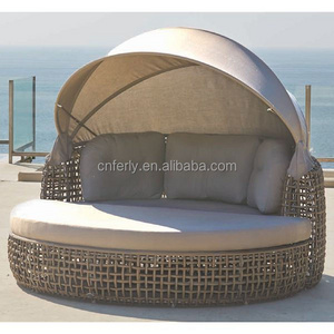 Modern All Weather Wicker Furniture Patio Furniture Sets With Canopy Outdoor Garden Sofa Large Chaise