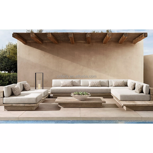 New Design Luxury Solid Teak Furniture Outdoor Patio Furniture Deep Seating Bold Teak Sofa Set Large Garden Set