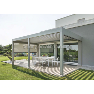 Luxury Pavillon Outdoor Garden Yard Remote Controls Electric Louvre Roof Aluminum Pergola Waterproof Gazebo