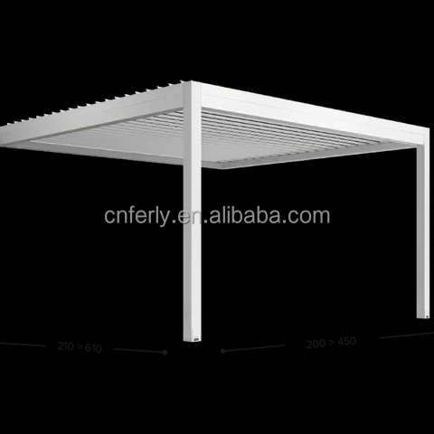 Luxury Pavillon Outdoor Garden Yard Remote Controls Electric Louvre Roof Aluminum Pergola Waterproof Gazebo