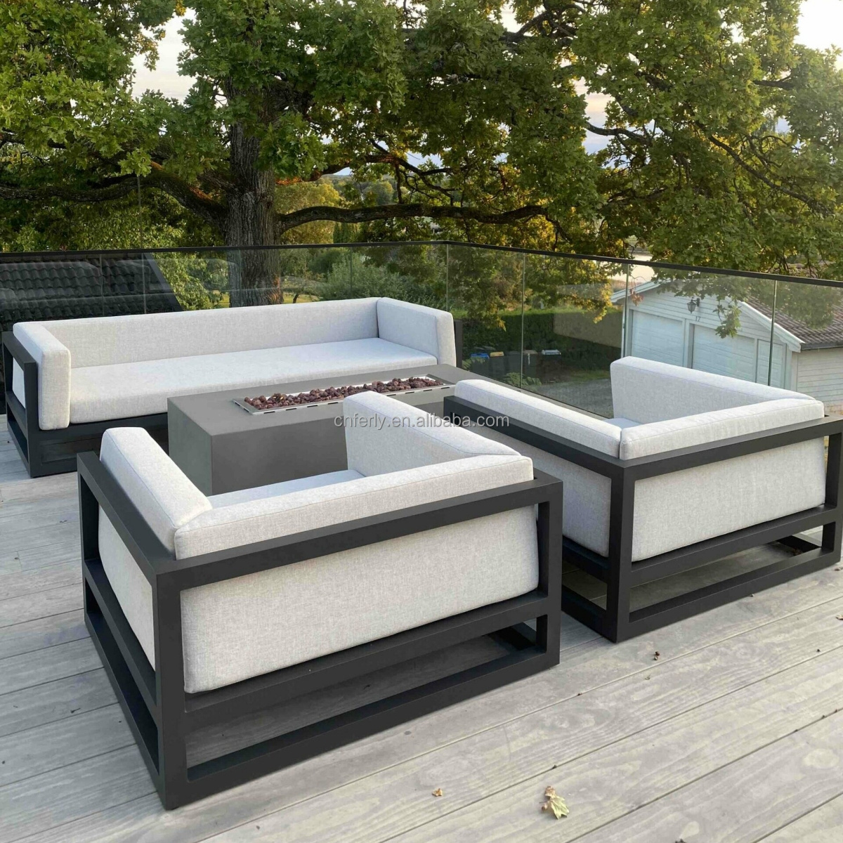 Modern Outdoor Aluminum Furniture Patio Crafted Of Enduring Metal Garden Lounge Chair Sofa Set