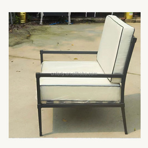 Outdoor furniture aluminum outdoor furniture handcrafted rustproof aluminum two pieces chair and ottoman set