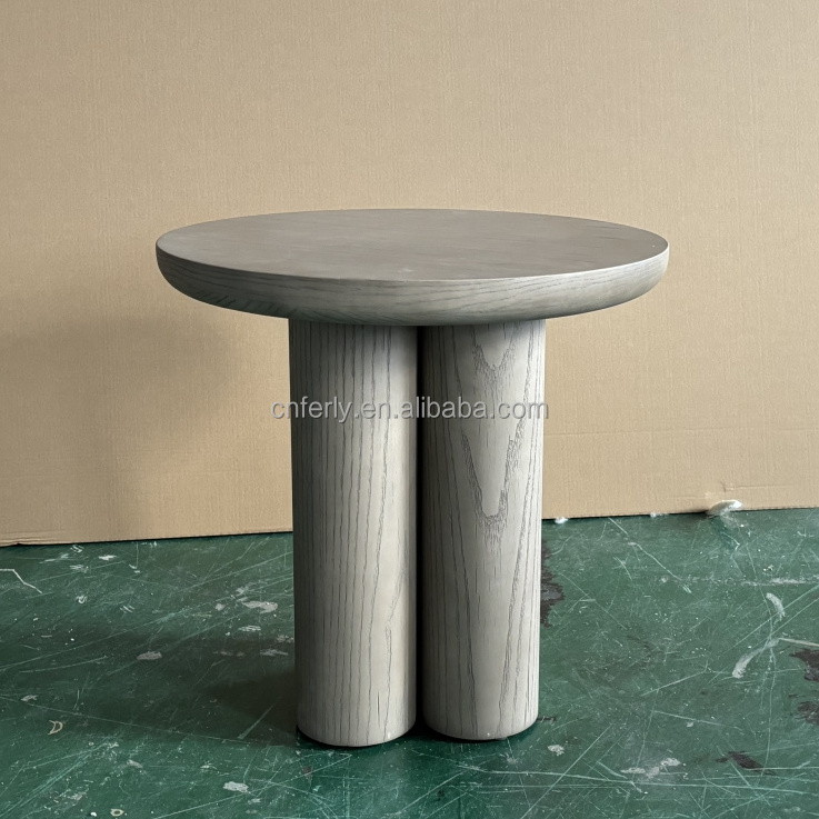 Modern American Style Living Room Furniture Wooden Side Tables Round Solid Wood Side Table