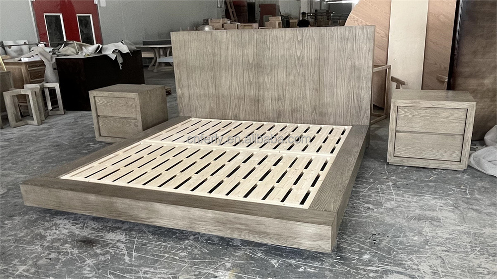 New arrival hotel bed American style wooden beds bedroom reclaimed Russian oak platform beds