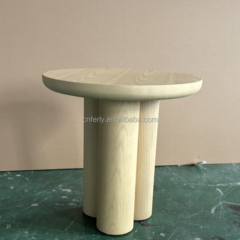 Modern American Style Living Room Furniture Wooden Side Tables Round Solid Wood Side Table