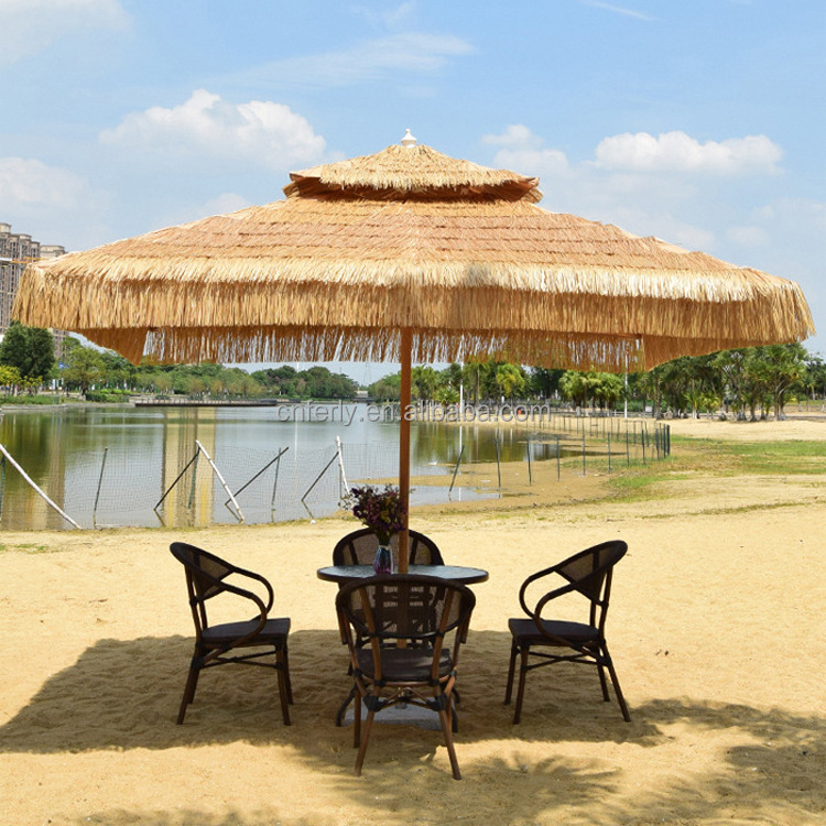 Outdoor Furniture Thatch Parasol Unique Patio Umbrella for Garden Pool Beach Straw Umbrella