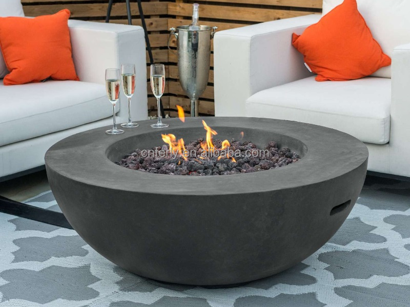 Patio outdoor gas fire pit gas propane fire pit tables round fire pit table with glass