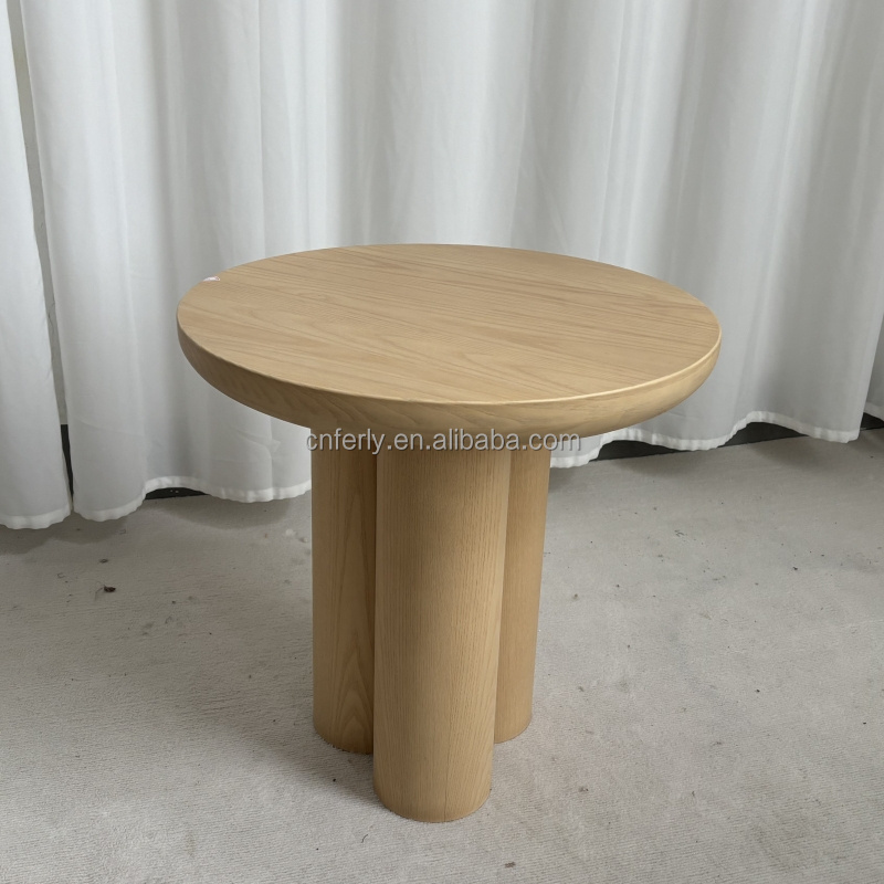 Modern American Style Living Room Furniture Wooden Side Tables Round Solid Wood Side Table