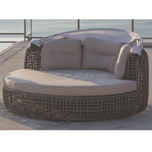 Modern All Weather Wicker Furniture Patio Furniture Sets With Canopy Outdoor Garden Sofa Large Chaise