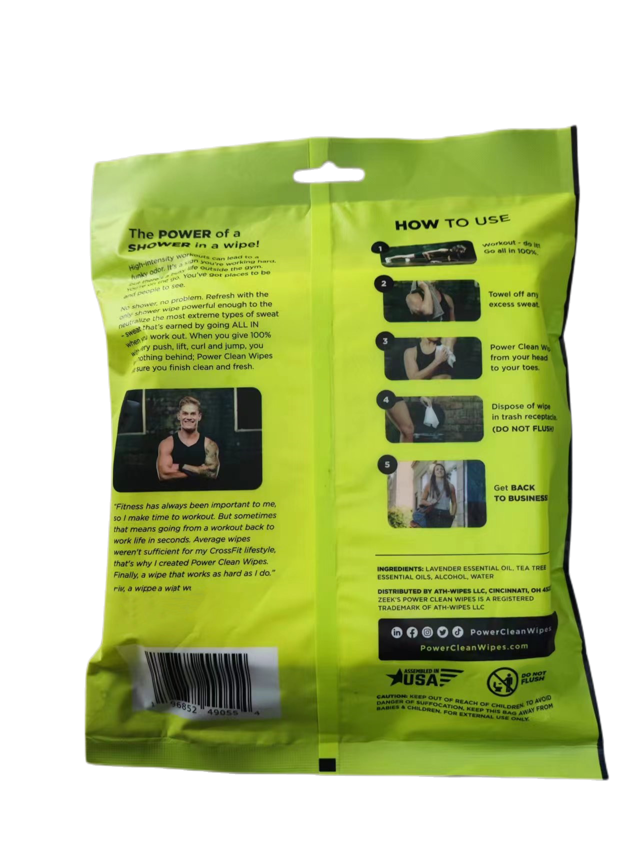 GYM Sports Body Cleaning Wipes After Playing Single Package Sports Wipes for Gym Hiking Travel Camping Post Workout Wipes