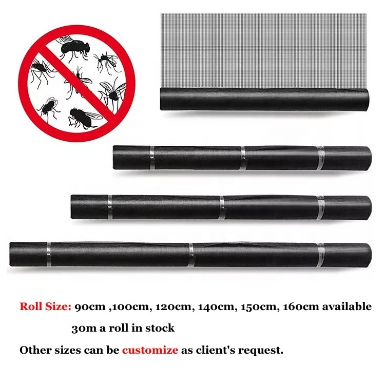 Vinyl coated fiberglass anti mosquitoes fly screen mesh window screens fiber glass insect roll screen mosquito net for windows