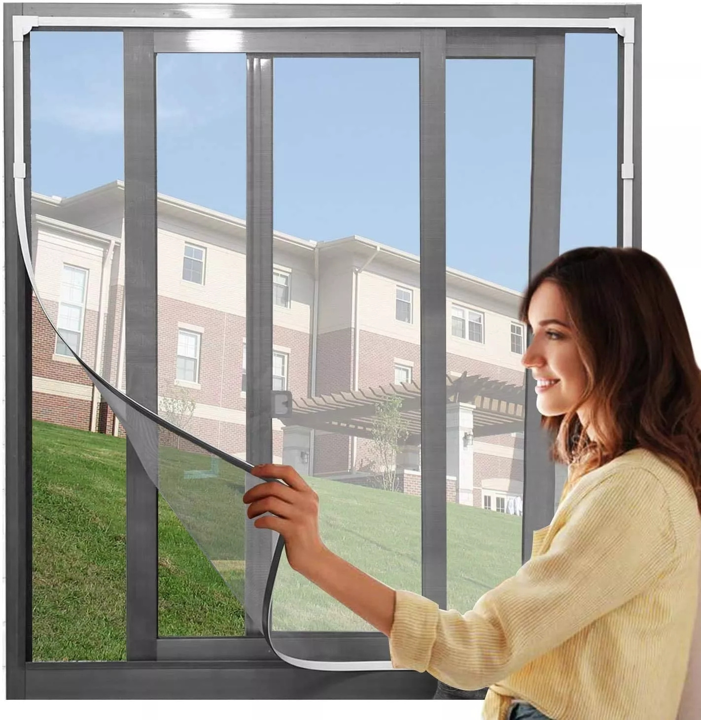 Magnetic Insect Window Mesh Fiberglass Fly Screen for Window DIY Magnetic Strips Windows Anti Mosquito Soft Screen Window