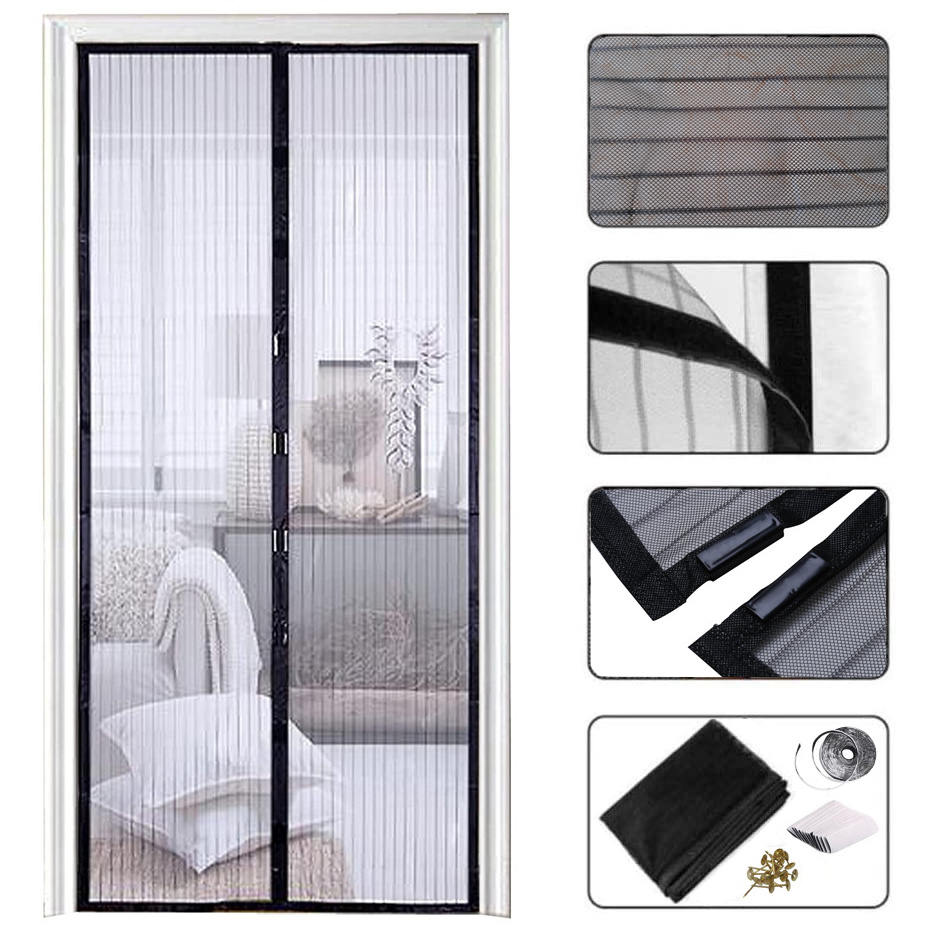 Magic Magnetic Mesh Door Screen Curtain Mosquito Fly Bug Insect Net Screen Mesh Guard