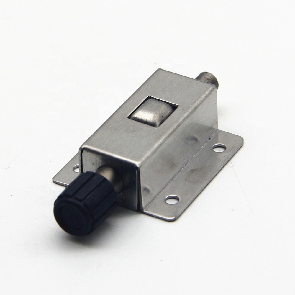 stainless steel push button automatic open door window barrel slding bolt spring load lock latc