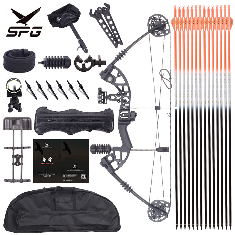 Archery bow kit draw adults teens adjustable shooting carbon steel arrows hunting compound bow kit