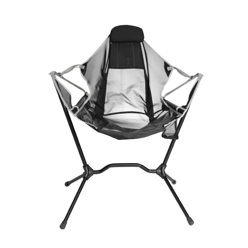 Outdoor Pod Rocker Collapsible Rocking Chair Camping Moon Chair for Sports Fishing BBQ Outdoor Hiking Ice Stainless Steel AF