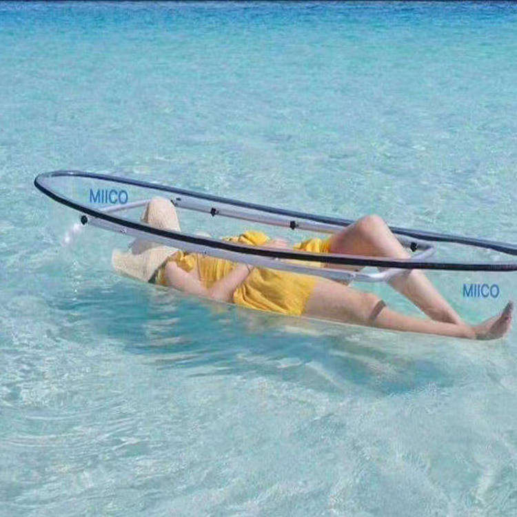 Hot Sales Plastic Transparent Boat Rowing Boats 1or 2 Person Seat Canoe Kayak