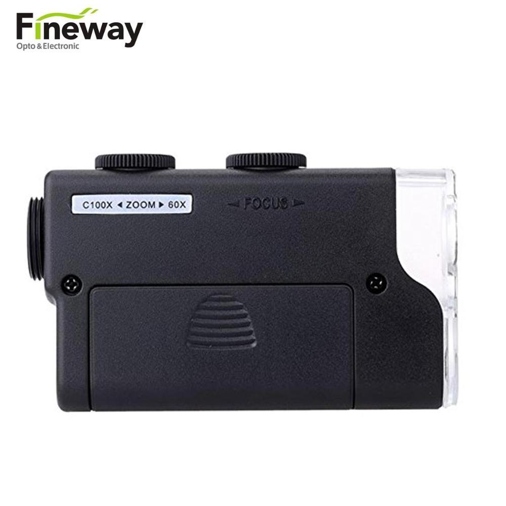 FW7551W  60-100X Magnification LED  Illuminated Magnifier Handheld Loupe for Currency Detecting Stamps Coins