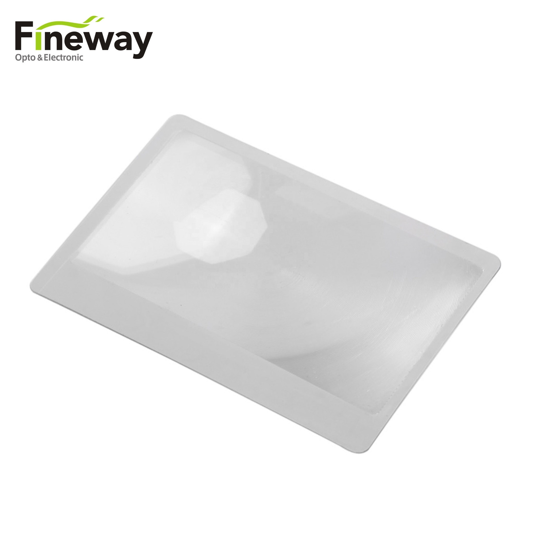 FW-027  Transparent Fresnel Magnifying Glass OEM 85X55mm Business Card Wallet Name Card Magnifier 3X for Gifts