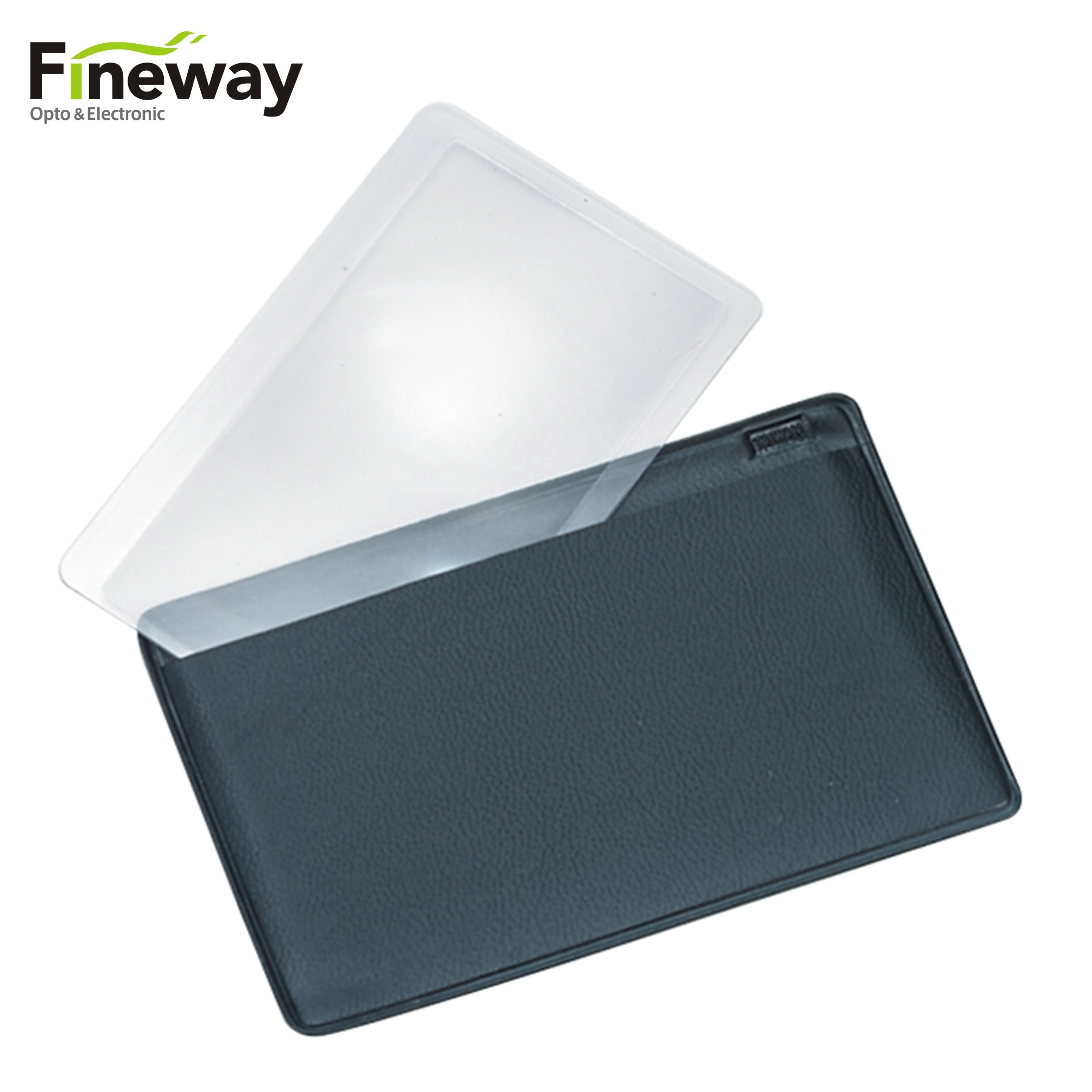 FW-027  Transparent Fresnel Magnifying Glass OEM 85X55mm Business Card Wallet Name Card Magnifier 3X for Gifts