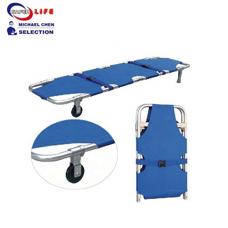 Aluminum folding emergency stretcher for first aid foldable stretcher  emergency rescue stretcher