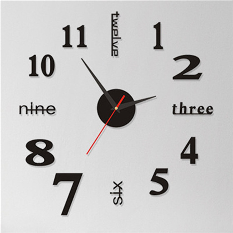 Luxury Home Decor Design Extra Large Single Face DIY 3d Wall Clock