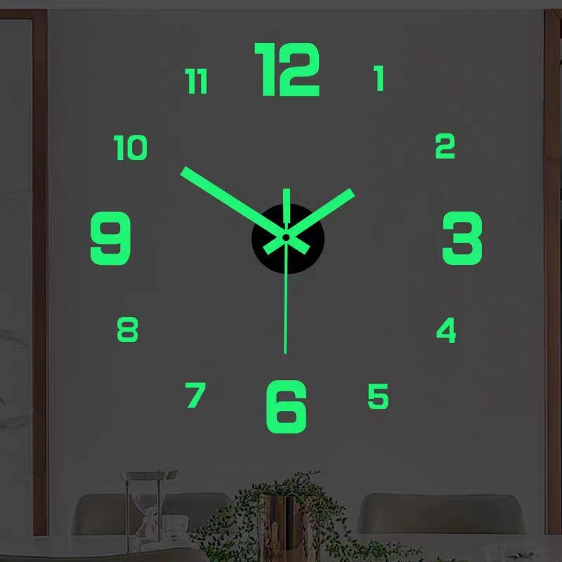 40cm Acrylic Luminous Mirror Decorative Sticker Removable Wall Clock Sticker