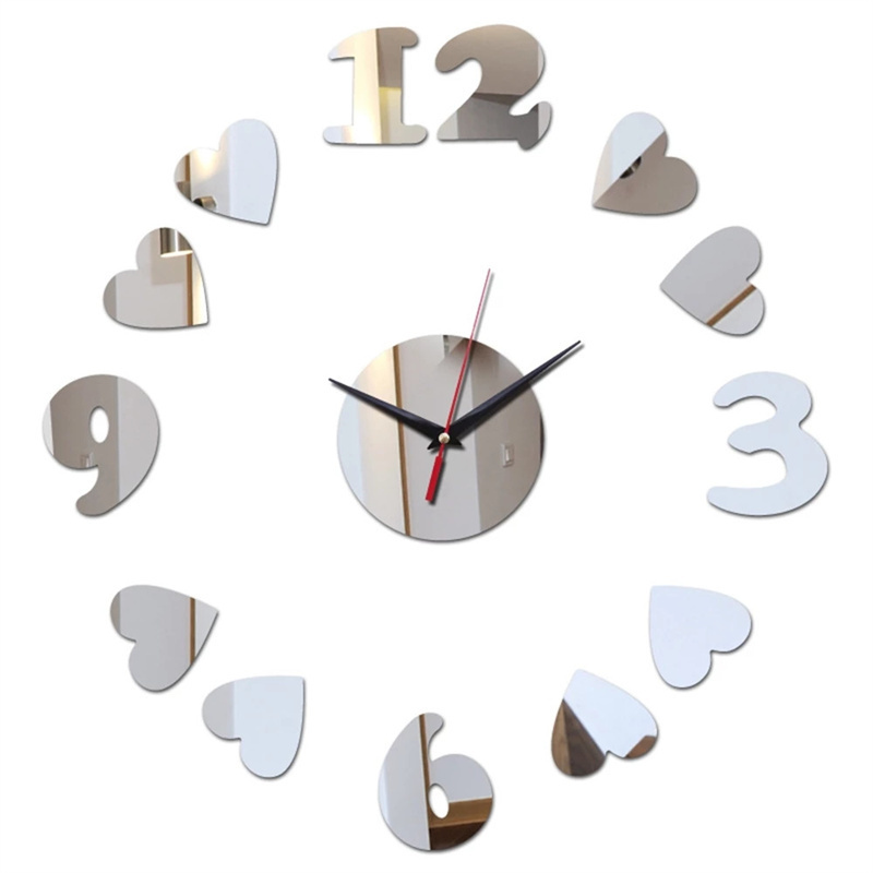 DIY Quartz Clocks Living Room Sticker Lover Numbers Watch Clock