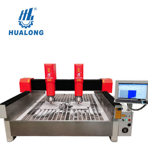 China wholesale HUALONG hot sale stonemachinery HLSD-2030-2 Double heads CNC Stone Engraving Machine for granite marble