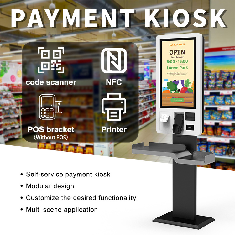 Self Service Payment Checkout Machines Printing Touch Screen Vending Ordering Library Supermarket Self Kiosk