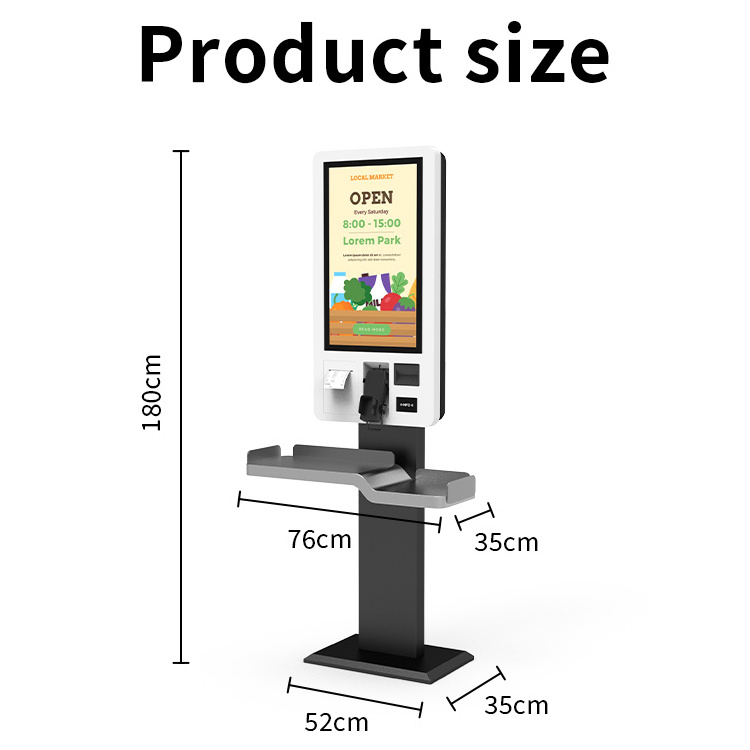 Self Service Payment Checkout Machines Printing Touch Screen Vending Ordering Library Supermarket Self Kiosk