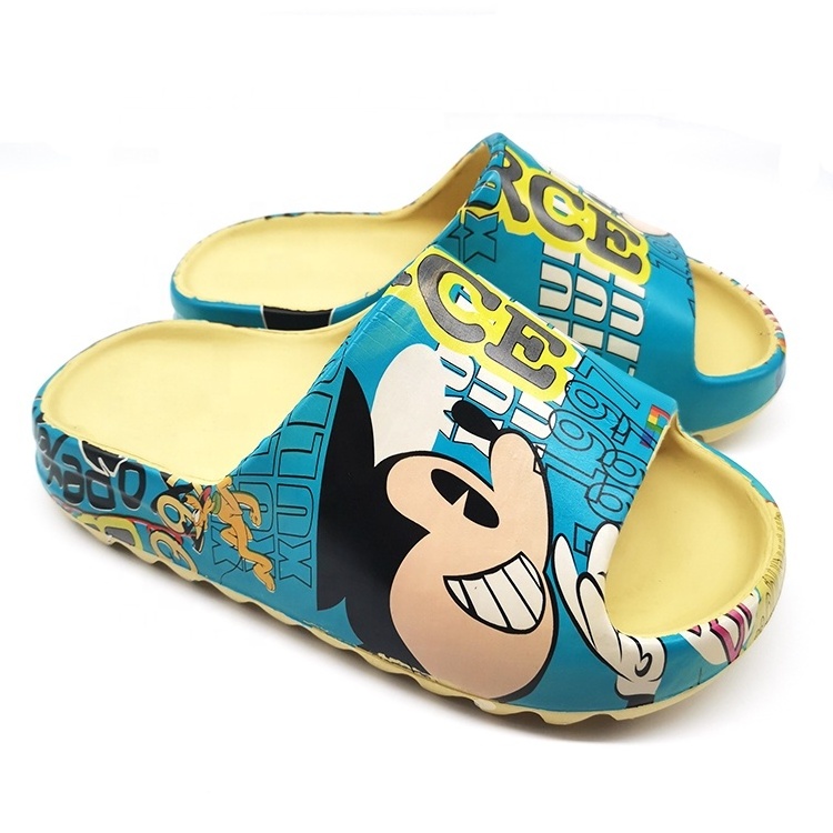 2021 Latest designs summer sublimation slides waterproof customized logo men flat yeezi EVA slides slipper