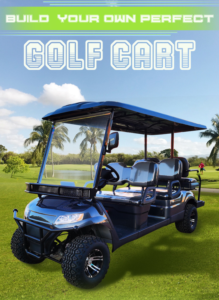 72v Golf Cart Lithium Battery Electric 6 Seater Street Legal 6 Passenger Electric Golf Cart On Sale