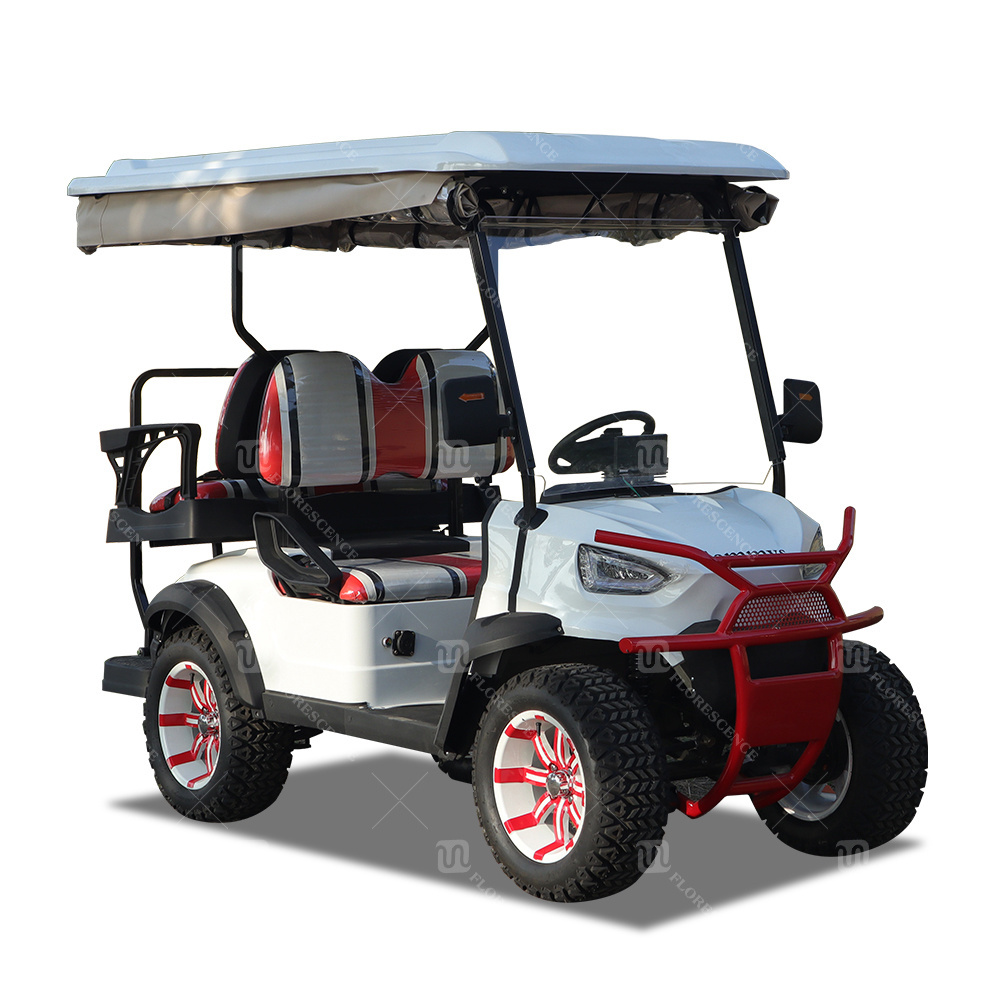 Chinese 4 Seater 72V 4Kw 5Kw 7Kw Lithium Ion Battery Free Shipping All Wheel Drive Golf Cart 4 Seater For Sale