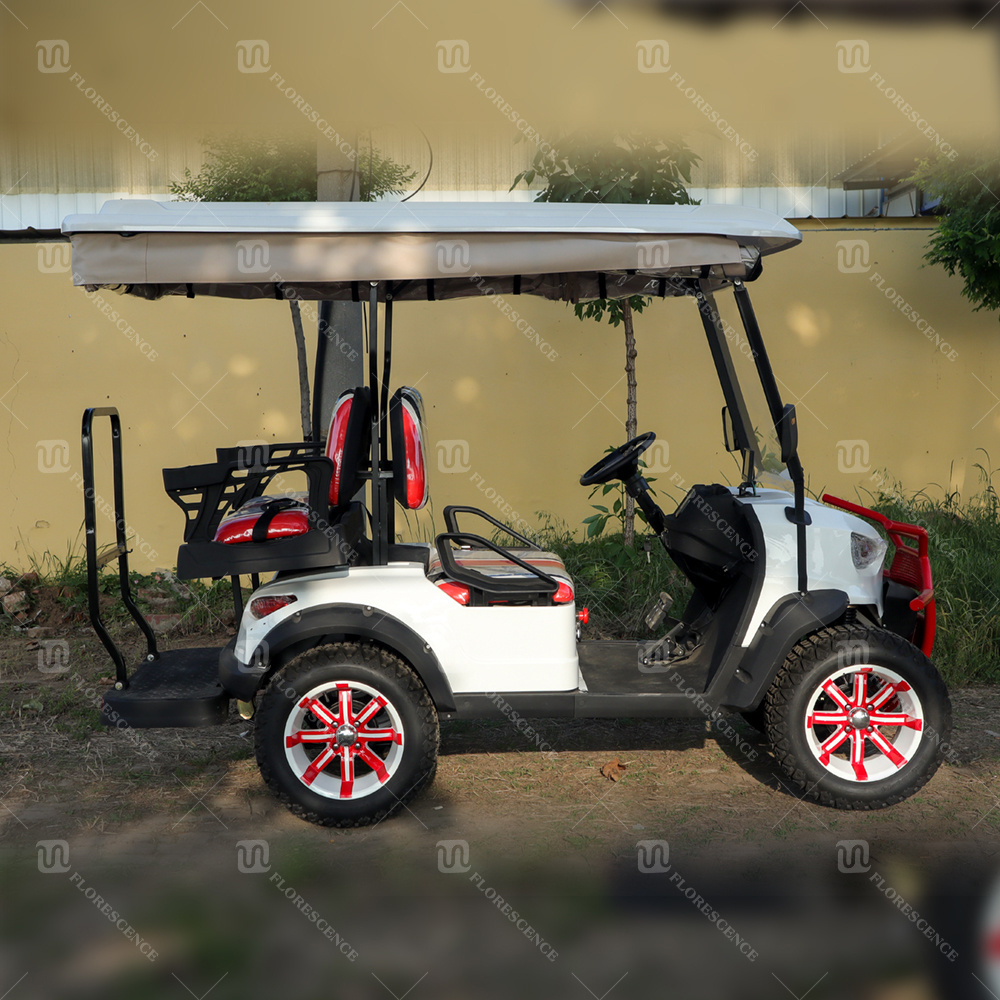 Chinese 4 Seater 72V 4Kw 5Kw 7Kw Lithium Ion Battery Free Shipping All Wheel Drive Golf Cart 4 Seater For Sale