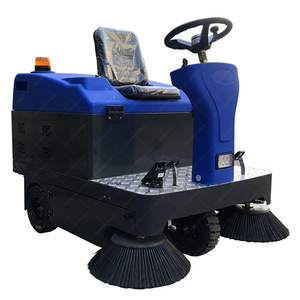 electric battery powered remote control  ride on road commercial floor scrubber sweeper