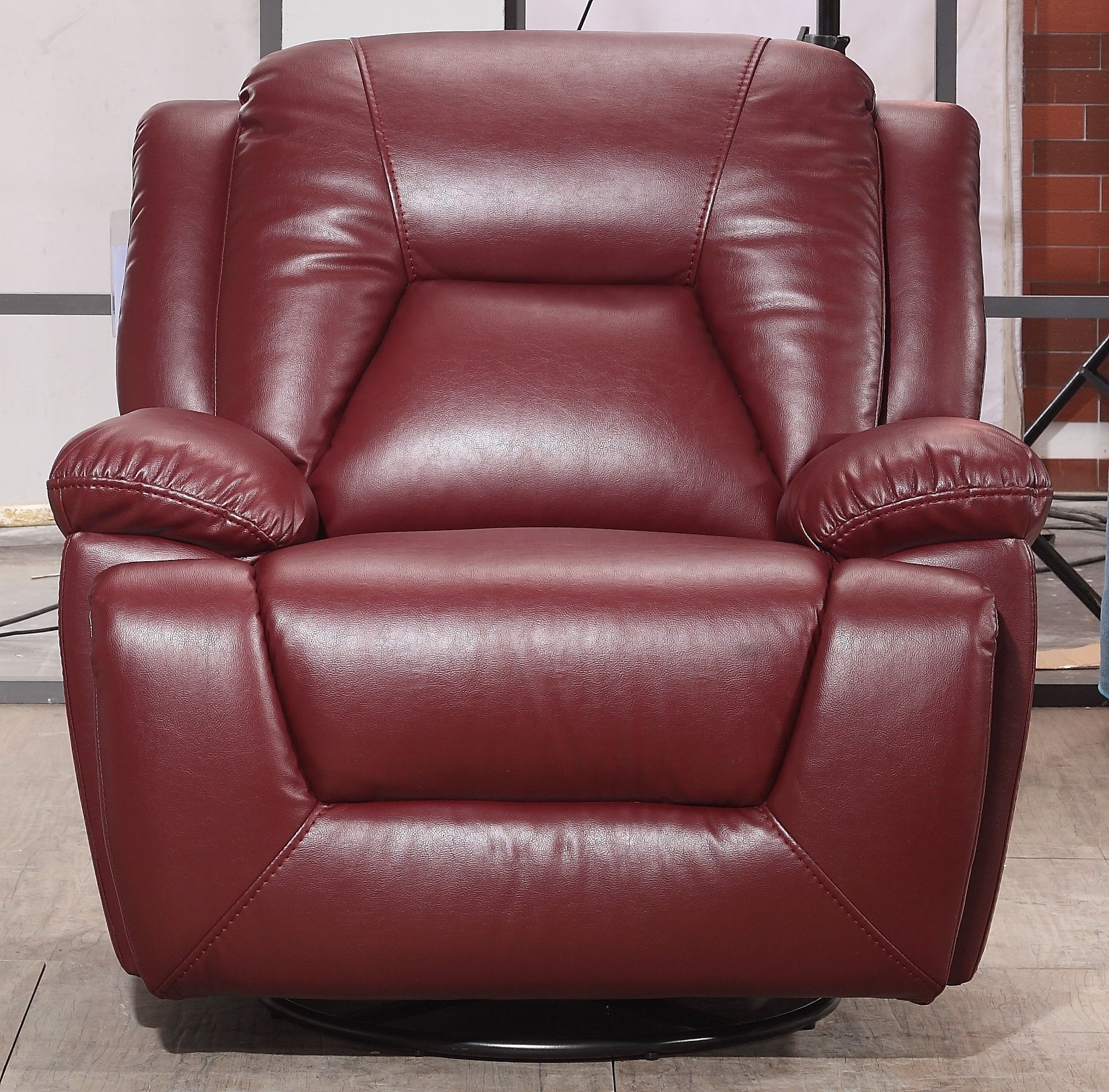 Commercial genuine red leather recliner loveseat sofa set modern faux leather top grain electric double recliner sofa