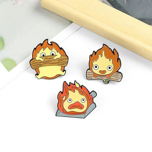 Fire Demon Cassifah Enamel Pins Moving Castle Custom Anime Brooch Lapel Badge Cartoon Jewelry Gift for Kids Friends Wholesale