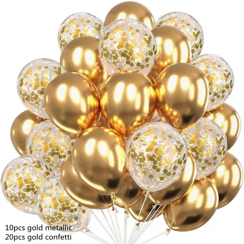 Transparent Confetti Balloons Latex Balloons with Rose Gold Silver Confetti for Wedding Party Birthday Decorations