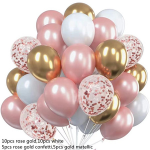 Transparent Confetti Balloons Latex Balloons with Rose Gold Silver Confetti for Wedding Party Birthday Decorations