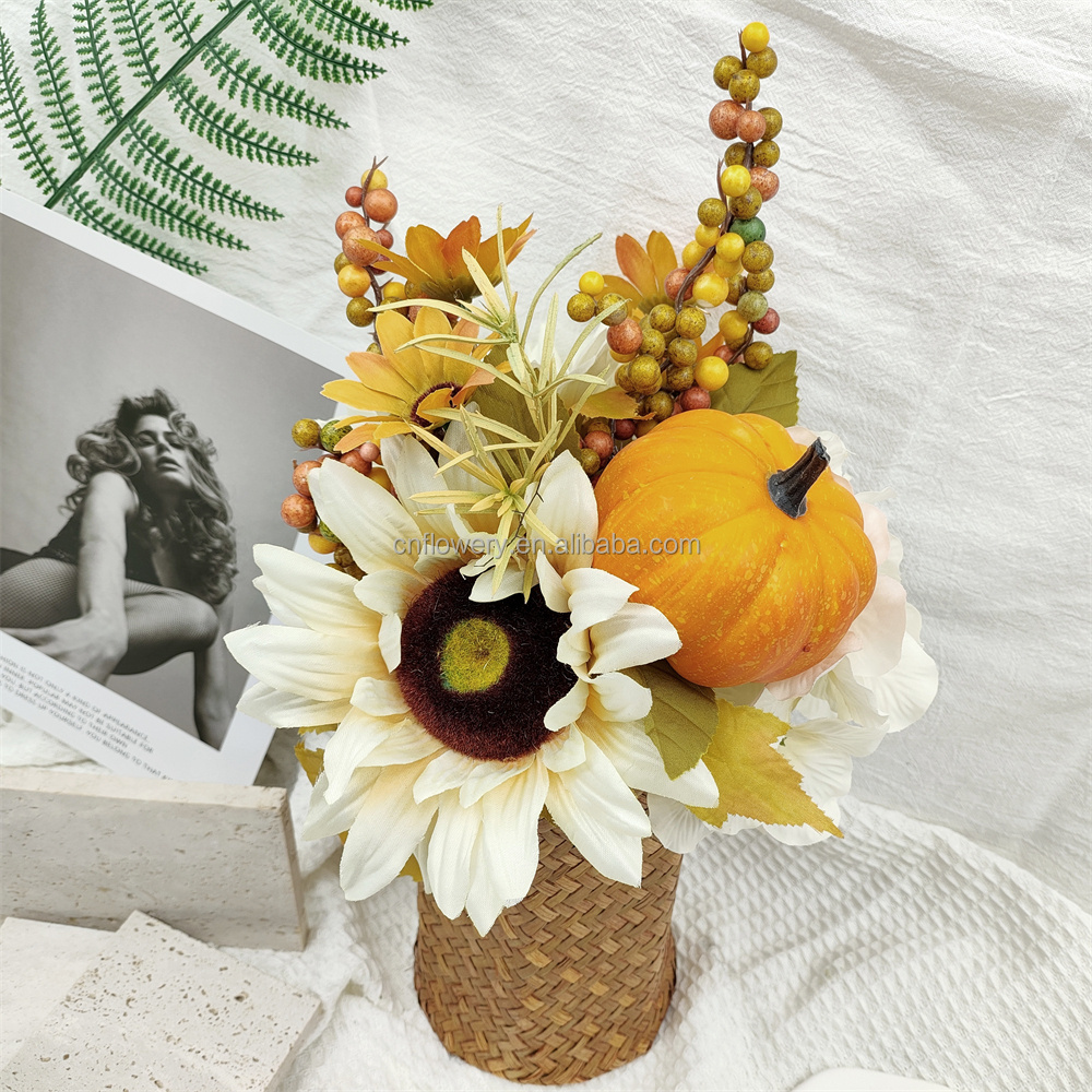 CNF-2401120C Wholesale Faux Flowers Modern Home Decor Harvest Pumpkin Artificial Flower Decoration Artificial Flowers Decoration