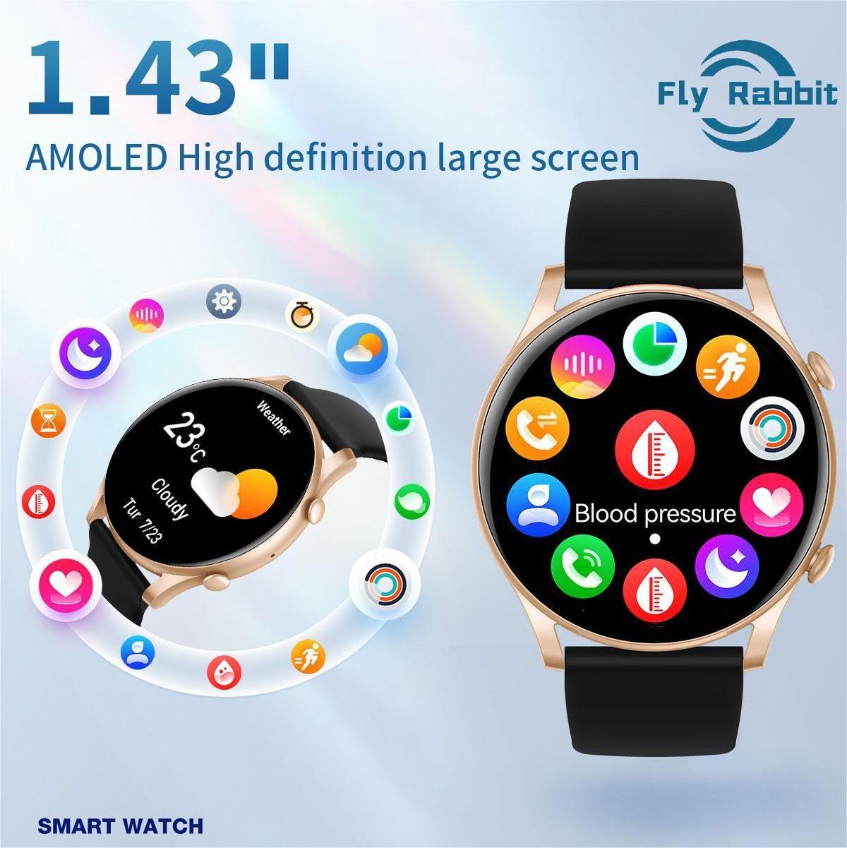 Flyrabbit Smart Watch Men Full Touch Screen Sport Fitness Watch Man IP67 Waterproof Bluetooth For Android IOS Smartwatch Women