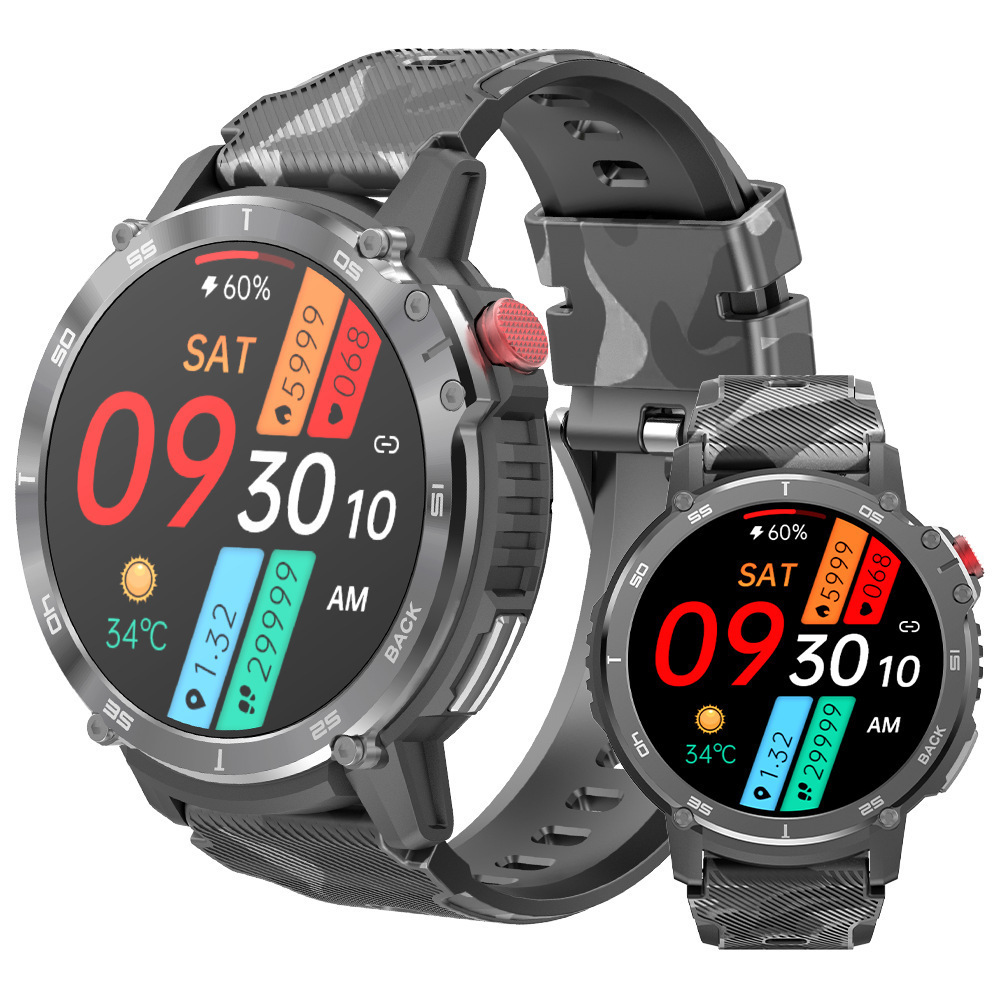 New 1.6 Inch FC22 BT Call Swimming Sport 4GB Music smart watch Men 400mAh Battery C22 3 ATM waterproof smartwatch 2024