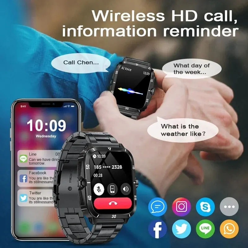 2024 Hot Selling Waterproof Ip68 KY71 Smart Watch 1.96 inch HD Screen Electronic Smart Wearable Devices  Android  IOS