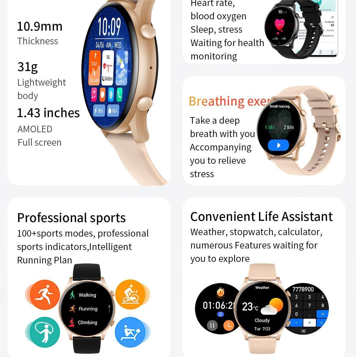 Flyrabbit Smart Watch Men Full Touch Screen Sport Fitness Watch Man IP67 Waterproof Bluetooth For Android IOS Smartwatch Women